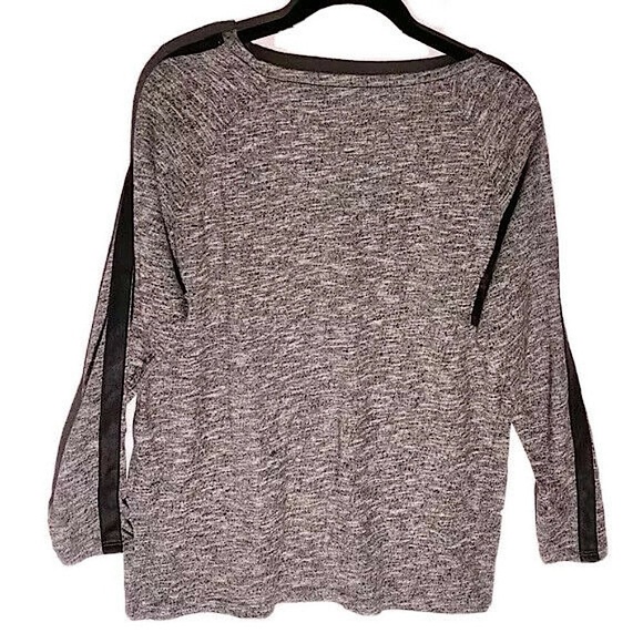 TRF by Zara Heather Gray Sweater with Black Arm Striped Detail - Picture 2 of 4